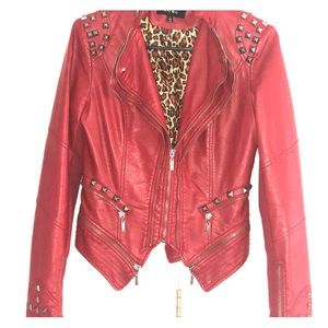 Burgundy leather jacket